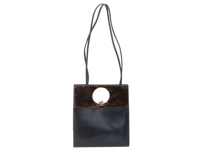 Borsa a mano in pelle Christian Dior 2way Nera Oro Auth 151767V Nero D'oro - vista 13