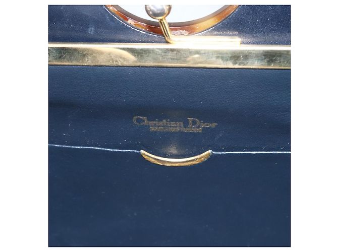 Borsa a mano in pelle Christian Dior 2way Nera Oro Auth 151767V Nero D'oro - vista 18
