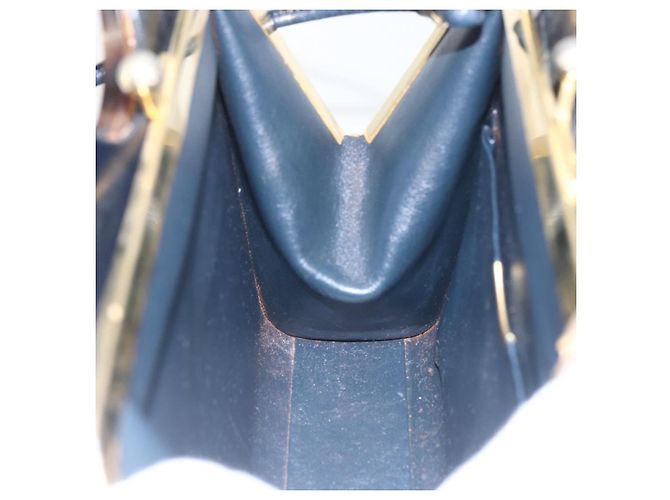 Borsa a mano in pelle Christian Dior 2way Nera Oro Auth 151767V Nero D'oro - vista 20