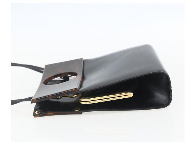 Borsa a mano in pelle Christian Dior 2way Nera Oro Auth 151767V Nero D'oro - vista 3