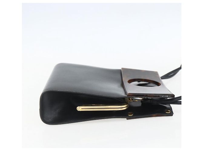 Borsa a mano in pelle Christian Dior 2way Nera Oro Auth 151767V Nero D'oro - vista 4