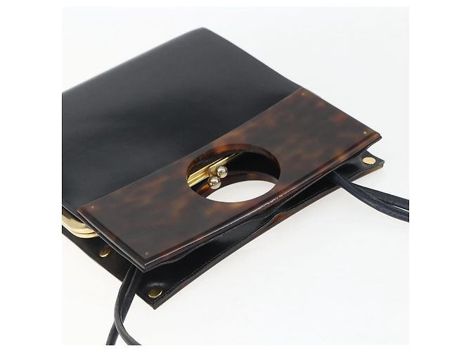 Borsa a mano in pelle Christian Dior 2way Nera Oro Auth 151767V Nero D'oro - vista 6