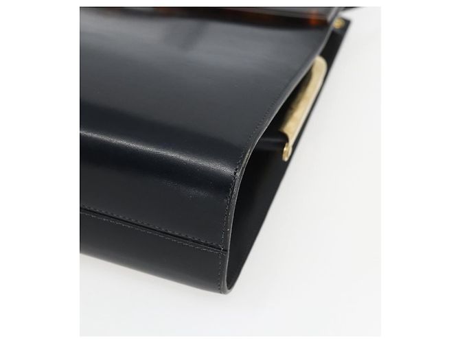 Borsa a mano in pelle Christian Dior 2way Nera Oro Auth 151767V Nero D'oro - vista 8
