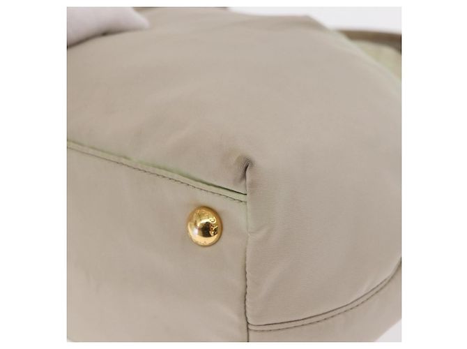 PRADA Borsa a Mano Nylon 2 vie Oro Verde Chiaro Auth 153682 D'oro - vista 10