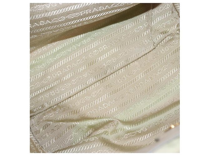 PRADA Borsa a Mano Nylon 2 vie Oro Verde Chiaro Auth 153682 D'oro - vista 11
