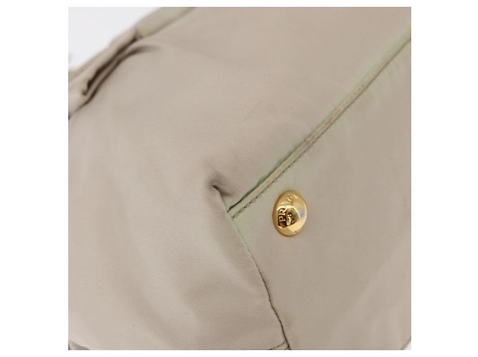 PRADA Borsa a Mano Nylon 2 vie Oro Verde Chiaro Auth 153682 D'oro - vista 15