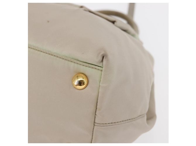 PRADA Borsa a Mano Nylon 2 vie Oro Verde Chiaro Auth 153682 D'oro - vista 16