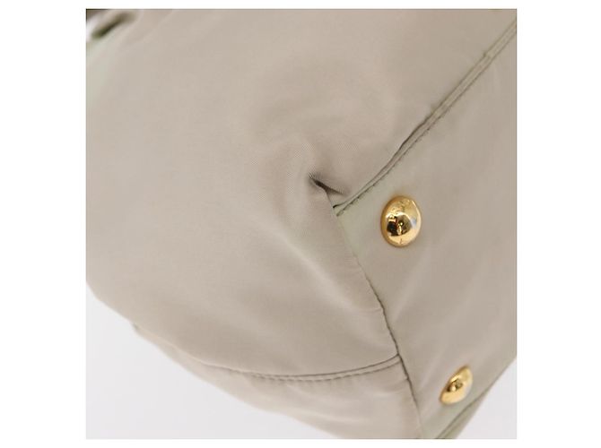 PRADA Borsa a Mano Nylon 2 vie Oro Verde Chiaro Auth 153682 D'oro - vista 17