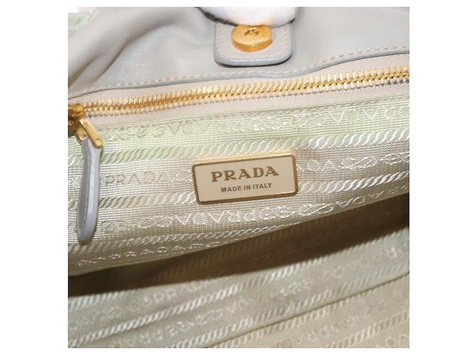 PRADA Borsa a Mano Nylon 2 vie Oro Verde Chiaro Auth 153682 D'oro - vista 19