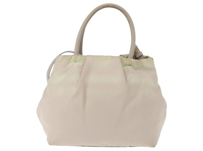 PRADA Borsa a Mano Nylon 2 vie Oro Verde Chiaro Auth 153682 D'oro - vista 2