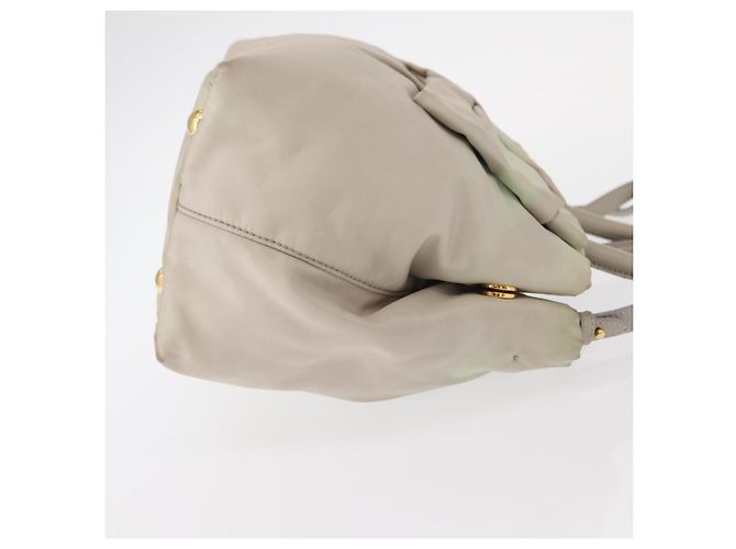 PRADA Borsa a Mano Nylon 2 vie Oro Verde Chiaro Auth 153682 D'oro - vista 3