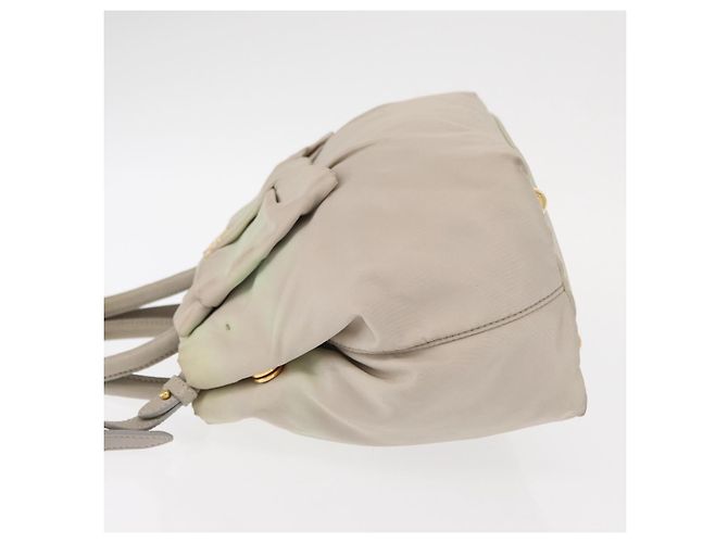 PRADA Borsa a Mano Nylon 2 vie Oro Verde Chiaro Auth 153682 D'oro - vista 4