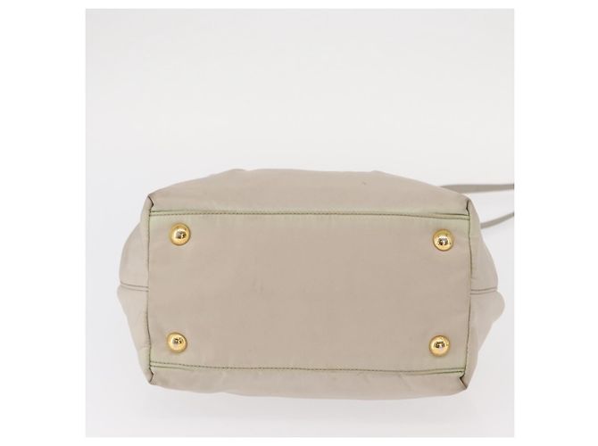 PRADA Borsa a Mano Nylon 2 vie Oro Verde Chiaro Auth 153682 D'oro - vista 5