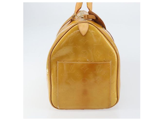LOUIS VUITTON Borsa Boston Mercer Monogram Vernis Beige M91000 LV Auth 156517 - vista 3