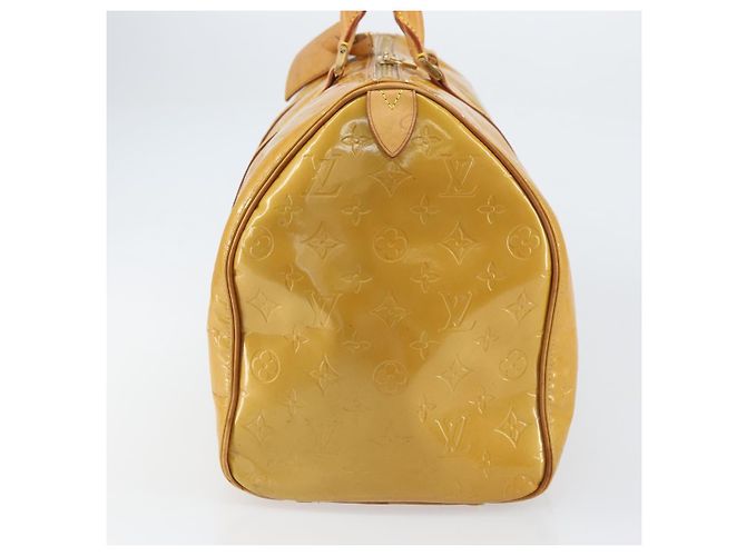 LOUIS VUITTON Borsa Boston Mercer Monogram Vernis Beige M91000 LV Auth 156517 - vista 4