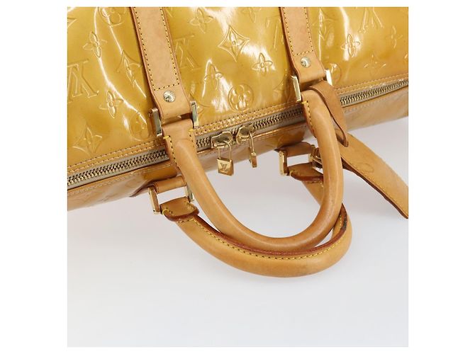LOUIS VUITTON Borsa Boston Mercer Monogram Vernis Beige M91000 LV Auth 156517 - vista 7