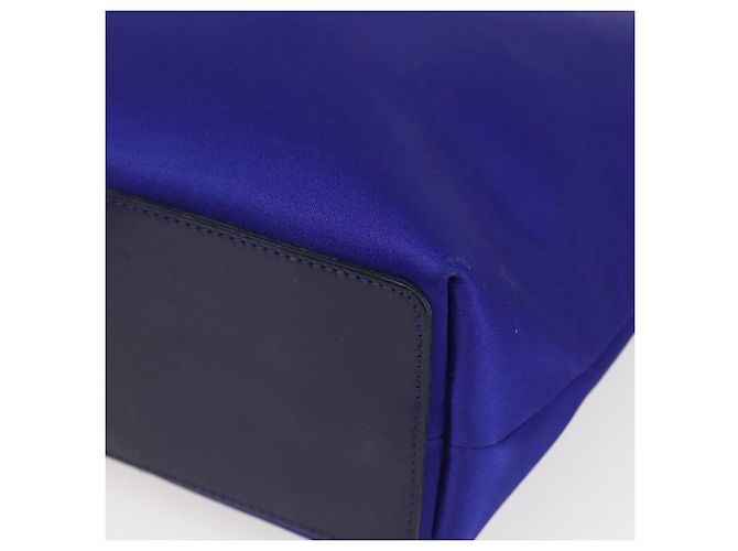 Borsa Tote GUCCI in nylon e pelle blu argento 002 1099 Auth BA9208 - vista 14