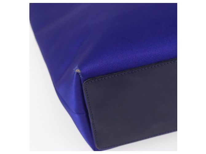Borsa Tote GUCCI in nylon e pelle blu argento 002 1099 Auth BA9208 - vista 15