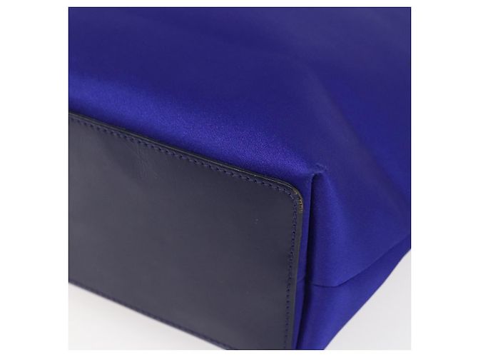 Borsa Tote GUCCI in nylon e pelle blu argento 002 1099 Auth BA9208 - vista 16