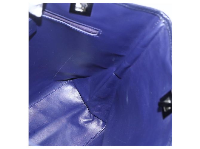Borsa Tote GUCCI in nylon e pelle blu argento 002 1099 Auth BA9208 - vista 20