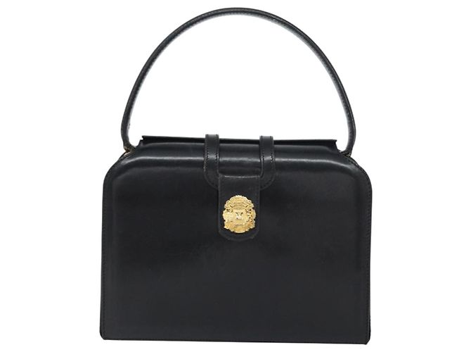 Céline Borsa a mano CELINE in pelle nera e oro Auth SW1859 Nero D'oro - vista 13