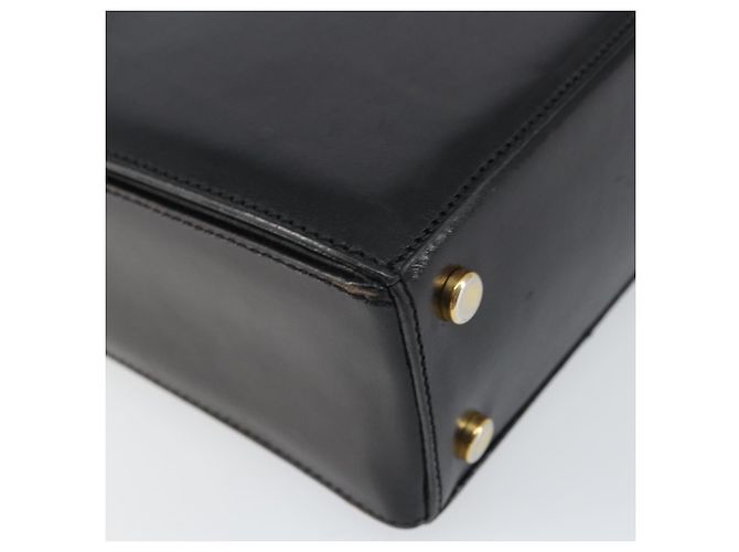 Céline Borsa a mano CELINE in pelle nera e oro Auth SW1859 Nero D'oro - vista 14