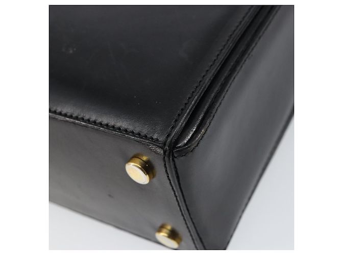 Céline Borsa a mano CELINE in pelle nera e oro Auth SW1859 Nero D'oro - vista 15