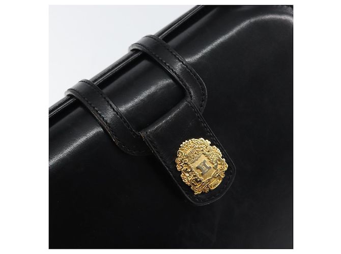 Céline Borsa a mano CELINE in pelle nera e oro Auth SW1859 Nero D'oro - vista 17