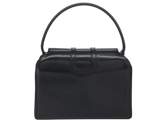 Céline Borsa a mano CELINE in pelle nera e oro Auth SW1859 Nero D'oro - vista 2