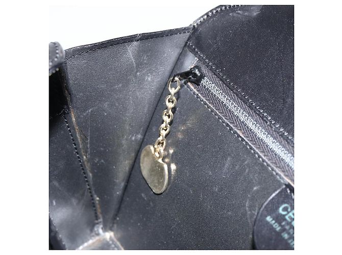 Céline Borsa a mano CELINE in pelle nera e oro Auth SW1859 Nero D'oro - vista 21