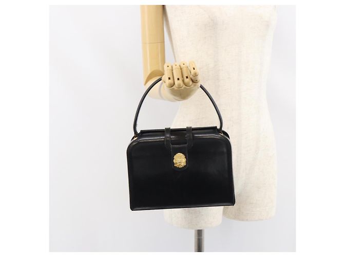 Céline Borsa a mano CELINE in pelle nera e oro Auth SW1859 Nero D'oro - vista 23
