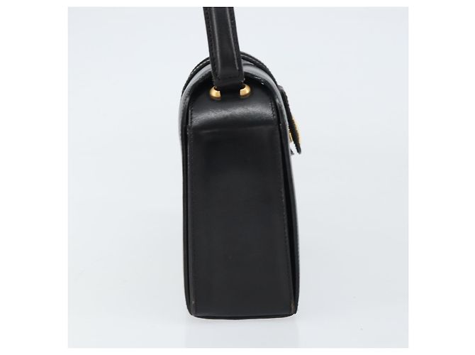 Céline Borsa a mano CELINE in pelle nera e oro Auth SW1859 Nero D'oro - vista 3