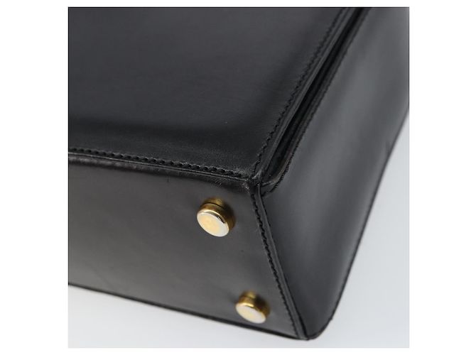 Céline Borsa a mano CELINE in pelle nera e oro Auth SW1859 Nero D'oro - vista 9