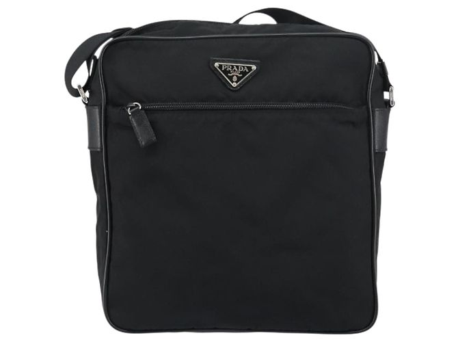 Borsa a Spalla PRADA in Nylon Nero Argento Autentica 151452 - vista 13