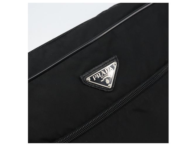 Borsa a Spalla PRADA in Nylon Nero Argento Autentica 151452 - vista 17