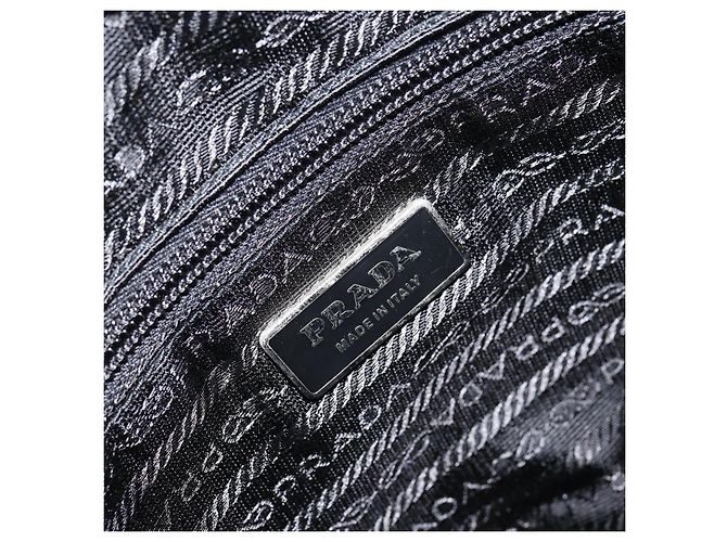 Borsa a Spalla PRADA in Nylon Nero Argento Autentica 151452 - vista 19