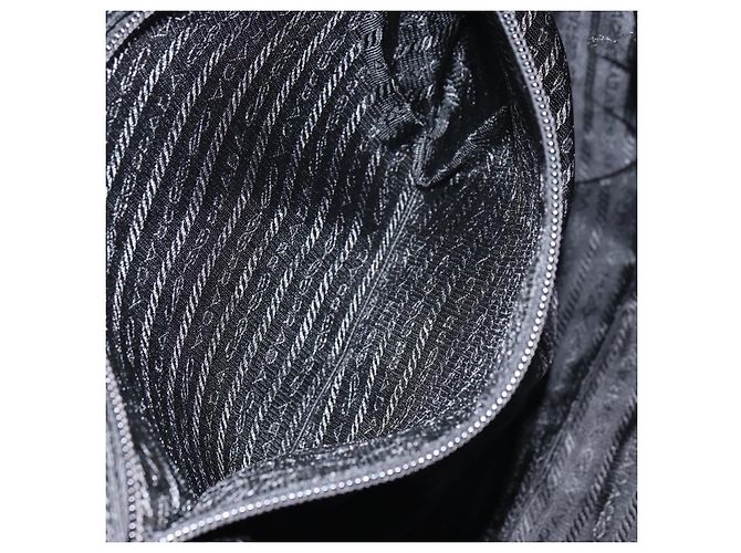 Borsa a Spalla PRADA in Nylon Nero Argento Autentica 151452 - vista 23