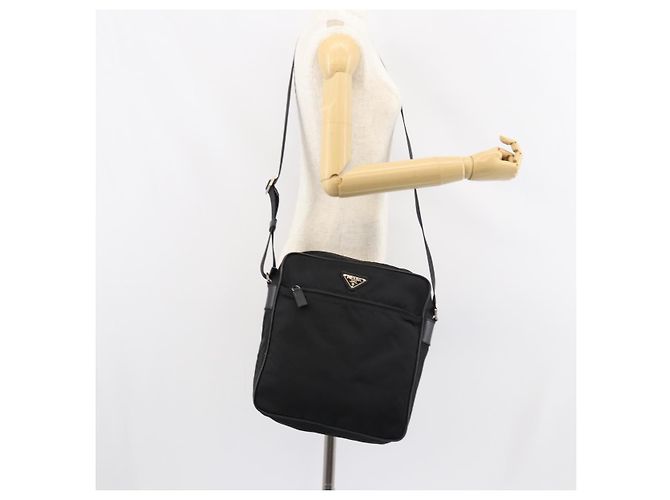 Borsa a Spalla PRADA in Nylon Nero Argento Autentica 151452 - vista 26