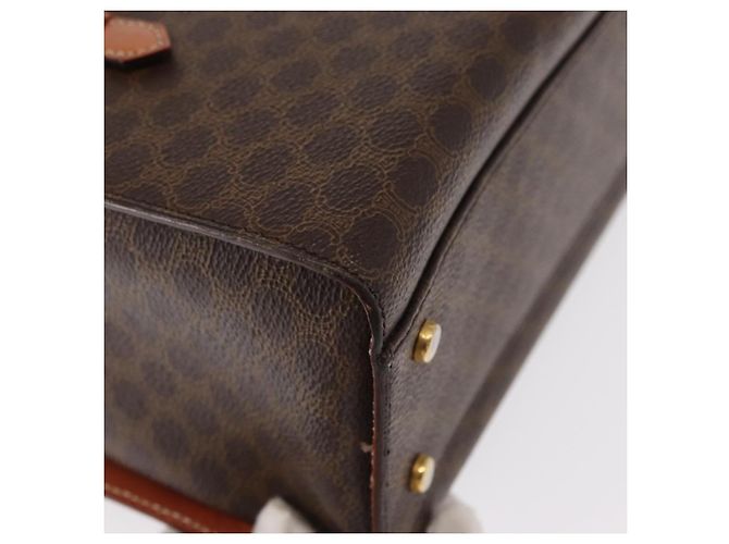 Céline Borsa a mano in tela Macadam CELINE in pelle PVC marrone oro Auth 156445 D'oro - vista 16