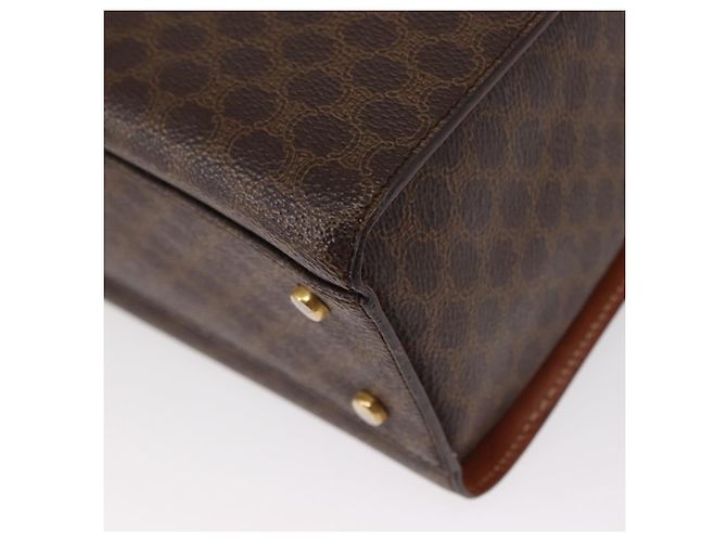 Céline Borsa a mano in tela Macadam CELINE in pelle PVC marrone oro Auth 156445 D'oro - vista 17
