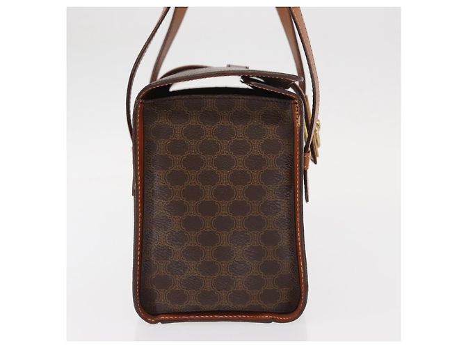 Céline Borsa a mano in tela Macadam CELINE in pelle PVC marrone oro Auth 156445 D'oro - vista 4