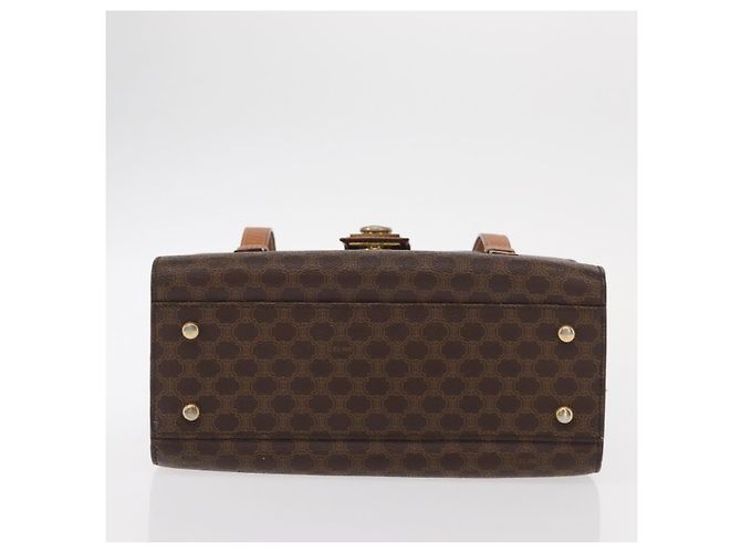 Céline Borsa a mano in tela Macadam CELINE in pelle PVC marrone oro Auth 156445 D'oro - vista 5