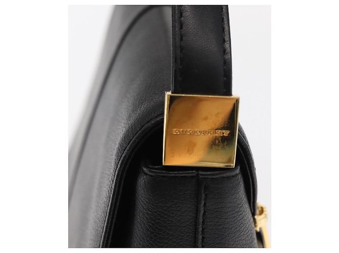 Borsa a mano in pelle nera e oro BURBERRY Auth ep12272 Nero D'oro - vista 10