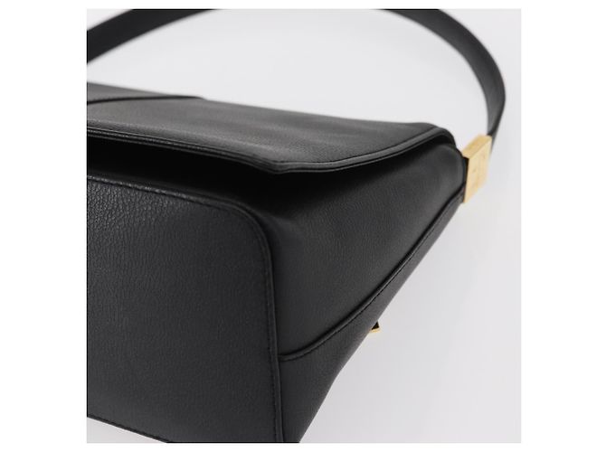 Borsa a mano in pelle nera e oro BURBERRY Auth ep12272 Nero D'oro - vista 14