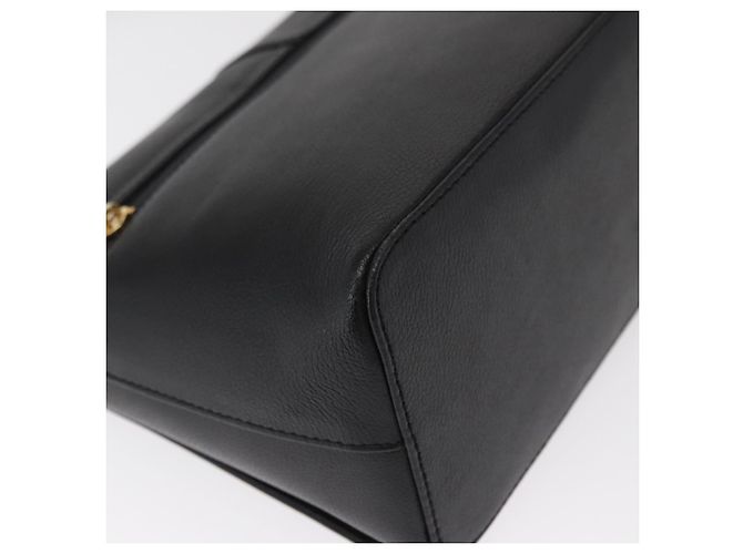 Borsa a mano in pelle nera e oro BURBERRY Auth ep12272 Nero D'oro - vista 15