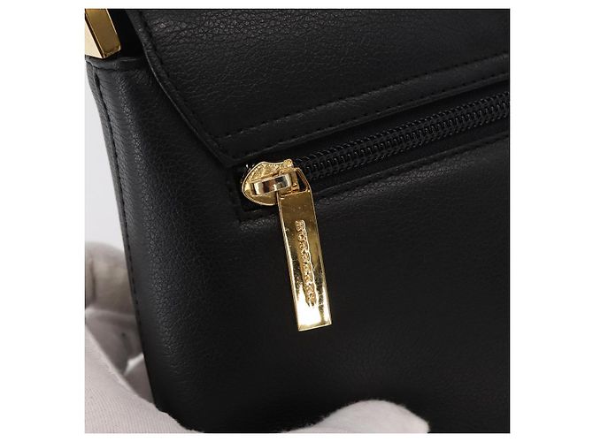 Borsa a mano in pelle nera e oro BURBERRY Auth ep12272 Nero D'oro - vista 17