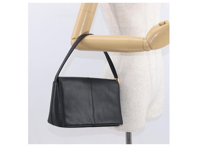 Borsa a mano in pelle nera e oro BURBERRY Auth ep12272 Nero D'oro - vista 23
