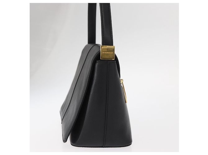 Borsa a mano in pelle nera e oro BURBERRY Auth ep12272 Nero D'oro - vista 3