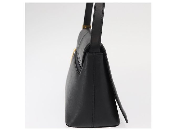 Borsa a mano in pelle nera e oro BURBERRY Auth ep12272 Nero D'oro - vista 4