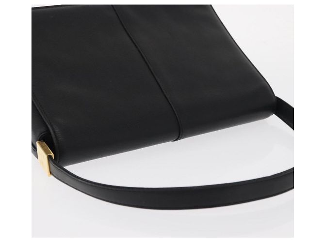 Borsa a mano in pelle nera e oro BURBERRY Auth ep12272 Nero D'oro - vista 6